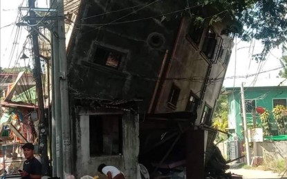 <p><strong>STRONG QUAKE.</strong> One of the buildings in Abra damaged by the magnitude 7.0 quake Wednesday (July 27, 2022) morning. President Ferdinand "Bongbong" Marcos Jr. has ordered the immediate delivery of relief assistance to the victims of the strong earthquake.<em> (Photo courtesy of Office of Abra Cong. Ching Bernos)</em></p>
