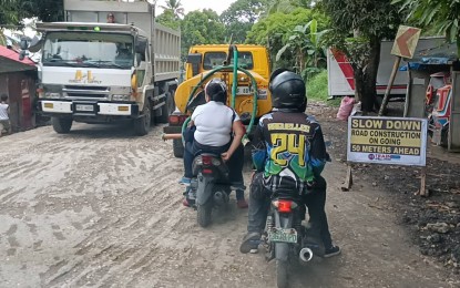 <p><strong>DAMAGED</strong>. A deteriorated road section in Catbalogan City, Samar in this July 20, 2022 photo. At least PHP1.86 billion budget is being earmarked by the Department of Public Works and Highways to rehabilitate the primary highway from Sta. Rita town to Catbalogan City in Samar province. <em>(PNA photo by Roel Amazona)</em></p>