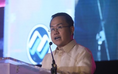 <p><strong>SILVER YEAR. </strong>Patrick Lester Ty, chief regulator of the Metropolitan Waterworks and Sewerage System - Regulatory Office, delivers his welcome remarks during the culmination of the month-long celebration of the agency’s 25th anniversary at the Philippine International Convention Center in Pasay City on Monday (Aug. 1, 2022). Local government units that have supported the agency’s programs, projects, and activities were recognized. <em>(PNA photo by Avito Dalan)</em></p>