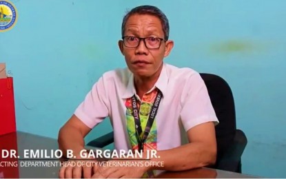<p><strong>PREVENTION.</strong> After the depopulation of about 77 hogs in infected Barangay Baluan, General Santos City veterinary office chief, Dr. Emilio Gargaran Jr., declares the city free from ASF as of Wednesday (Aug. 3, 2022). Gargaran said stricter measures to prevent the entry of the hog virus are in place around the city. <em>(Photo courtesy of GenSan LGU)</em></p>