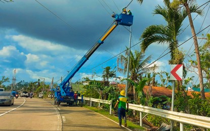 <p><strong>ENERGIZED</strong>. Power restoration in Southern Leyte in this Feb. 1, 2021 photo. Power has been fully restored in all Southern Leyte villages 226 days after Typhoon Odette ravaged the province, a local electric cooperative reported on Wednesday (August 3, 2022). <em>(Photo courtesy of Southern Leyte Electric Cooperative)</em></p>
