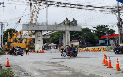 <p><strong>FLYOVER PROJECT.</strong> The Department of Public Works and Highways (DPWH) has started the installation of concrete girders for the Cutcut flyover project in Angeles City, Pampanga which is now in its third phase of implementation. The infrastructure is seen to ease traffic along the Fil-Am Friendship Highway and Rizal Extension that leads to eastern Pampanga.<em> (Photo courtesy of the DPWH Region III)</em></p>