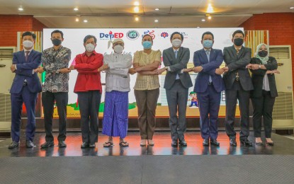 <p><strong>ASEAN AT 55.</strong> Vice president and Education Secretary Sara Z. Duterte (center) joins ambassadors from the Association of Southeast Asian Nations (Asean) in celebrating the 55th Asean Founding anniversary at the Department of Education headquarters in Pasig City on Monday (Aug. 8, 2022). Duterte said it is high time to support the Asean youths by providing them with quality education and competitive opportunities across the region. <em>(Photo Courtesy: DepEd Philippines)</em></p>