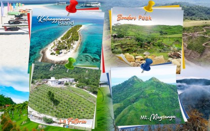 <p><strong>CIRCUIT TOUR</strong>. Photo shows the key destinations of four towns in the northwestern part of Leyte that formed an alliance to promote their tourism sites. The Department of Tourism said on Wednesday (August 10, 2022) that the move is essential to attain local community economic augmentation. <em>(Photo courtesy of Palompon, Leyte local government)</em></p>