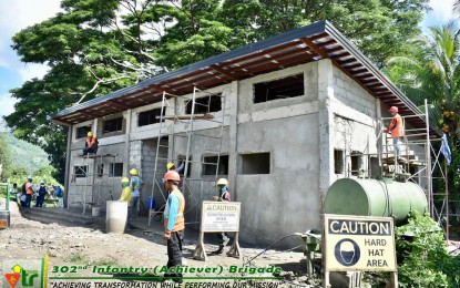 <p><strong>HALFWAY HOUSE</strong>. The ongoing construction of a halfway house for former rebels of the CPP-NPA is more than 60 percent complete. The PHP5-million facility funded by the Department of the Interior and Local Government, is situated at the 302nd Infantry Brigade headquarters in Tanjay City, Negros Oriental. <em>(Photo courtesy of the 302 Brigade Facebook) </em></p>