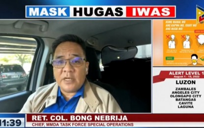 <p>MMDA Task Force Special Operations (TFSO) chief Edison “Bong” Nebrija <em>(Screengrab from Laging Handa briefing)</em></p>