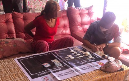 <p><strong>BUSTED</strong>. Police apprehended the leader of the notorious Bugalon drug group in southern Negros during a buy-bust in Barangay Hilamonan, Kabankalan City, Negros Occidental on Monday (Aug. 15, 2022). The suspect Jonalyn “Mommy Jing” Bugalon is considered a high-value individual, according to a report of the Negros Occidental Police Provincial Office (NOCPPO) on Tuesday. <em>(Photo courtesy of NOCPPO)</em></p>
