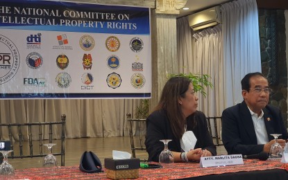<p><strong>P24-B FAKE PRODUCTS.</strong> Lawyer Teodoro Pascua (right), deputy director general of the Intellectual Property Office of the Philippines, on Wednesday (August 17, 2022) calls on residents of Cagayan de Oro City to patronize genuine products than buy counterfeit items. He says in 2021 alone, some PHP23.9 billion worth of fake products were bought from online transactions across the country. <em>(PNA photo by Nef Luczon)</em></p>