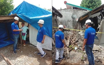 <p><strong>TESDAMAYAN</strong>. Scholars of the Technical Education and Skills Development Authority (TESDA) in Abra build temporary shelters for earthquake-hit residents in this undated photo. The scholars built the houses together with their trainers who ensured the quality and safety of the structures. <em>(PNA photo courtesy of TESDA-Abra)</em></p>