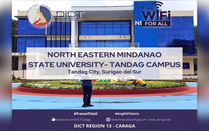 <p><strong>FREE WIFI. </strong>The main campus of the North Eastern Mindanao State University (NEMSU) in Tandag City, as well as the NEMSU Bislig City campus, all in Surigao del Sur, are now connected to free internet through the Free WiFi for All program of the Department of Information and Communications Technology. Free WiFi is also available in two more areas in the region, the Tabuan Market and the City Hall in Butuan City.<em> (Photo courtesy of DICT-13)</em></p>