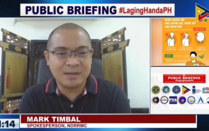 <p>NDRRMC spokesperson Mark Timbal<em> (Screengrab from Laging Handa briefing)</em></p>