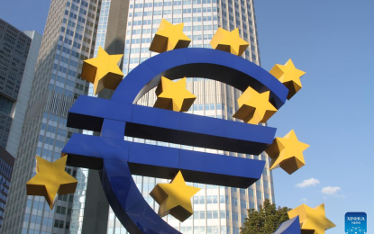<p><strong>BELOW PARITY.</strong> Photo of Euro sculpture in Frankfurt, Germany taken on Aug. 22, 2022. The euro fell below parity against the US dollar on Monday for the second time this year as concerns of worsening of the energy crisis and further tightening of the US monetary policy intensified. <em>(Xinhua/Shan Weiyi)</em></p>