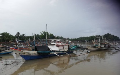 <p><strong>CANCELED VOYAGE</strong>. Fishing boats anchored at the Malandog Port in the capital town of San Jose de Buenavista in this photo on July 19, 2022. Antique Provincial Disaster Risk Reduction and Management Officer Broderick Train said on Tuesday (Aug. 23, 2022) Coast Guard Antique Station canceled trips of the passenger sea vessels in the province due to the "strong to gale force winds" associated with severe tropical storm Florita. <em>(PNA file photo by Annabel Consuelo J. Petinglay)</em></p>