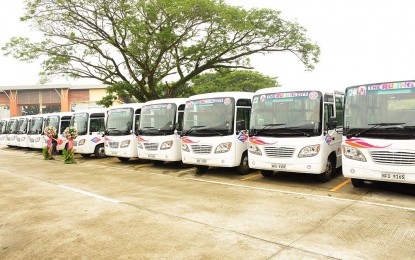 <p><strong>MODERNIZED JEEPNEYS.</strong> A total of 26 more modern public utility jeepneys (PUJs) will serve commuters in the City of San Jose Del Monte, Bulacan. Under the government's Public Utility Vehicle Modernization Program (PUVMP), the Sapang Palay-Grotto Transport Service Cooperative (SPGTSC) launched Monday (Aug. 22, 2022) the brand new PUJs to ply the route of Grotto-Sapang Palay via Tungko Mangga. <em>(Photo courtesy of LTFRB Region III)</em></p>