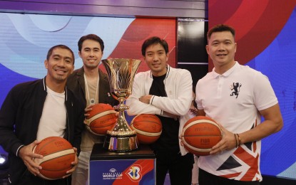 <p><strong>PH AMBASSADORS.</strong> LA Tenorio, Larry Fonacier, Jeff Chan, and Gary David are among the Philippine ambassadors for the 2023 FIBA World Cup presented in a press conference at the TV5 Media Center in Mandaluyong City on Thursday (Aug. 25, 2022). The rest of the historic squad are Jimmy Alapag, Jayson Castro, Ranidel de Ocampo, Gabe Norwood, Marcus Douthit, Andray Blatche, June Mar Fajardo, Paul Lee, Japeth Aguilar, and Marc Pingris. <em>(Contributed photo)</em></p>