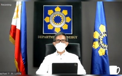<p><strong>ADVISORY PANEL</strong>. Department of Energy (DOE) Secretary Raphael Lotilla announces that the agency has formed a law and energy advisory panel that will iron out policies in the country's energy sector. Lotilla made the announcement on Thursday (Aug. 25, 2022). <em>(Screenshot during the DOE virtual press conference)</em></p>