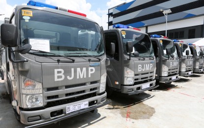 <p><strong>NEW VEHICLES.</strong> The newly acquired transport vehicles of the Bureau of Jail Management and Penology (BJMP) at the New Quezon City Jail in Payatas on Monday (Aug. 29, 2022). The new vehicles and firearms would aid in increasing the capacity of the bureau in terms of transporting persons deprived of liberty. <em>(PNA photo by Joey O. Razon)</em></p>