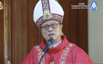 <p>Bayombong Bishop Jose Elmer Mangalinao <em>(File photo courtesy of TV Maria)</em></p>