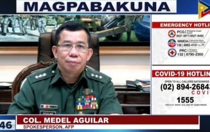<p>AFP spokesperson Col. Medel Aguilar <em>(Screengrab from Laging Handa briefing)</em></p>