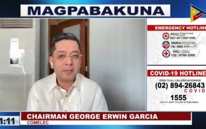 <p>Comelec chairperson George Garcia <em>(Screengrab from Laging Handa briefing)</em></p>