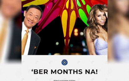 <p><strong>‘BER’ MONTHS</strong>. Press Secretary Trixie Cruz-Angeles shares a meme featuring singers Jose Mari Chan and Mariah Carey on his official Facebook page on Thursday (Sept. 1, 2022). Both Chan and Carey are symbols of the yuletide season for Filipinos, thanks to their hits “Christmas in Our Hearts” and “All I Want for Christmas is You”, respectively. <em>(From Press Secretary Trixie Cruz-Angeles’ FB page)</em></p>