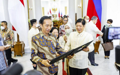 <p style="text-align: left;">President Ferdinand R. Marcos Jr. (right) and Indonesian President Joko Widodo. <em>(File photo)</em></p>