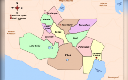<p>Map of South Cotabato province. <em>(Photo courtesy of Wikimedia Commons)</em></p>