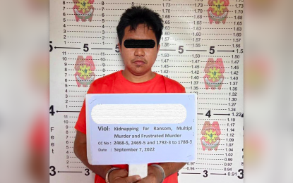 <p><strong>ARRESTED.</strong> Police officers arrest Abubakar Abdulkadil, a sub-leader of the Abu Sayyaf Group (ASG), during an operation Wednesday (Sept. 7, 2022) in Jolo, Sulu. The ASG sub-leader is allegedly involved in a string of kidnappings of Filipinos and foreigners and bombings in Sulu. <em>(Photo courtesy of CIDG-Zamboanga Peninsula)</em></p>