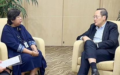 <p>Department of Migrant Workers (DMW) Secretary Susan Ople (left) and Singapore's Manpower Minister Tan See Leng (right) <em>(Photo courtesy of DMW)</em></p>