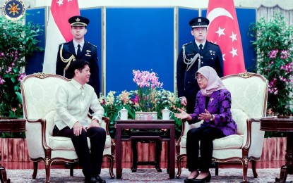 <p>President Ferdinand Marcos Jr. and Singapore President Halimah Yacob <em>(Photo from Office of the President's official Facebook page)</em></p>