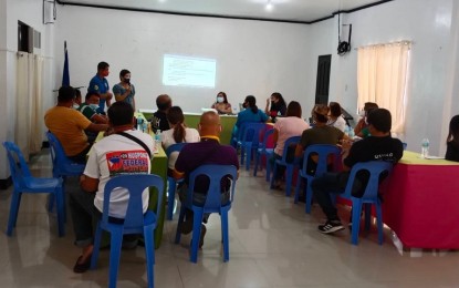<p><strong>CONTAMINATED WATER</strong>. The Local Health Board of Valderrama town holds an emergency meeting upon receipt of the result of a water sample taken from a communal water source in Barangay Iglinab which was positive for E.coli on Sept. 15, 2022. Eric Espia, Valderrama information officer, said in an interview Friday (Sept. 16) that Mayor Jocelyn Posadas has ordered residents to stop sourcing their drinking water from the contaminated spring water.<em> (Photo courtesy of Valderrama LGU)</em></p>