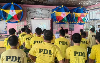 <p><strong>LIVELIHOOD TRAINING</strong>. Persons deprived of liberty (PDLs) at the male dormitory of the Bureau of Jail Management and Penology attend the orientation to start their livelihood training on Thursday (Sept. 15, 2022). The PDLs are also working on 3,000 Christmas lanterns that will bring them income for the holiday season. <em>(Photo courtesy of Technical Institute of Iloilo City FB page)</em></p>