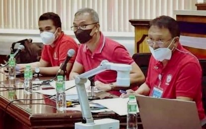 <p><strong>DISASTER FUNDS.</strong> Dumaguete Councilor Rey Lyndon Lawas (center) presides over a meeting on Monday (Sept. 19, 2022). The City Disaster Risk Reduction and Management Council has allocated PHP50.3 million for disaster response and rehabilitation projects for 2023. <em>(Photo from Councilor Rey Lyndon Lawas' Facebook page)</em></p>