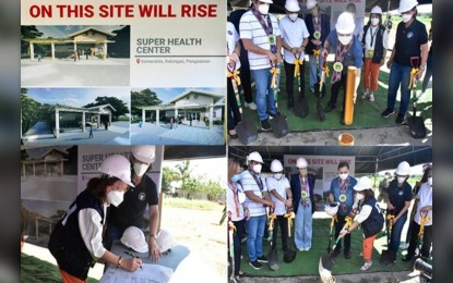 <p><strong>‘SUPER’ HEALTH CENTER</strong>. The groundbreaking ceremony for the super health center in Balungao town in Pangasinan province on Sept. 8, 2022. The event was attended by Senator Christopher Lawrence Go, Pangasinan Governor Ramon Guico III, and other officials. <em>(Photo courtesy of DOH-CHD-1)</em></p>