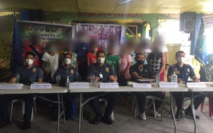 <p><strong>WITHDRAWAL OF SUPPORT</strong>. Some 15 members of Liga ng Manggagawang Bukid (LMB) and Alyansang Mangbubukid sa Gitnang Luzon (AMGL) under the Kilusan ng Magsasaka ng Pilipinas (KMP) withdraw their support from the Communist Party of the Philippines-New People's Army (CPP-NPA) in San Jose City, Nueva Ecija on Tuesday (Sept. 20, 2022). Likewise, two former rebels have voluntarily surrendered and yielded their firearms in the region. <em>(Photo courtesy of PRO-3)</em></p>