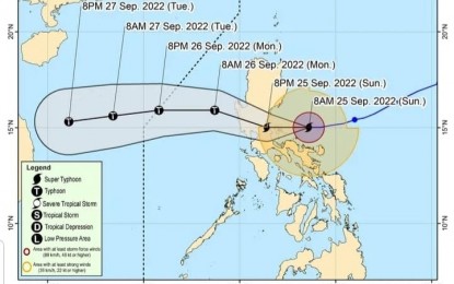 <p><strong>SUPER TYPHOON KARDING.</strong> The Regional Disaster Risk Reduction and Management Operations Center-Central Luzon (RDRRMC-3) on Sunday (Sept. 25, 2022) put its operation center under "red alert” in preparation for Super Typhoon Karding. As of 11 a.m., Signal No. 4 has been raised in some areas of the region. <em>(Infographic by DOST-PAGASA)</em></p>