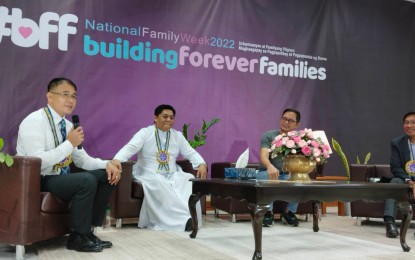 <p>FAMILY MATTERS. Religious leaders lead an interfaith sharing of family values at the Church of Jesus Christ of Latter-day Saints in Tacloban City on Saturday (Sept. 24, 2022). As the country celebrates National Family Week, they emphasized the need for real communication in families and responsible parenthood to address social ills. <em>(PNA photo by Sarwell Meniano)</em></p>