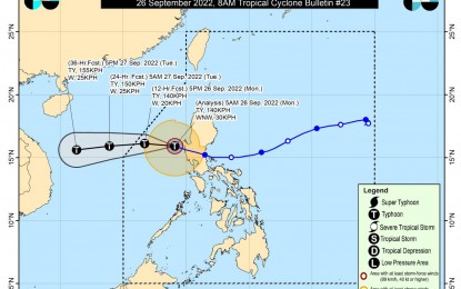 <p>Track of Typhoon Karding (<em>Image courtesy of PAGASA</em>)</p>