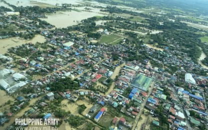 <p>Bird's eye view of areas hit by Typhoon Karding over the weekend<em> (Photo courtesy of Philippine Army)</em></p>