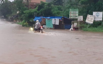 <p><strong>FLOODED</strong>. A flooded area in Sipalay City, Negros Occidental as shown in a Facebook post of the Disaster Risk Reduction and Management Office on Monday (Sept. 26, 2022). Some 119 families were evacuated while PHP2.23 million worth of damage to agriculture and infrastructure reported in the southern city following heavy rains brought by Typhoon Karding. <em>(Photo courtesy of Sipalay City DRRMO)</em></p>