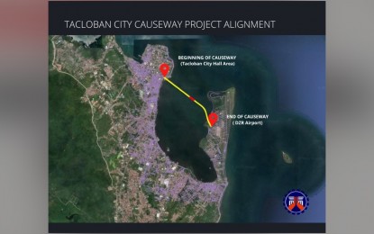 <p>The Tacloban causeway project. <em>(DPWH photo)</em></p>