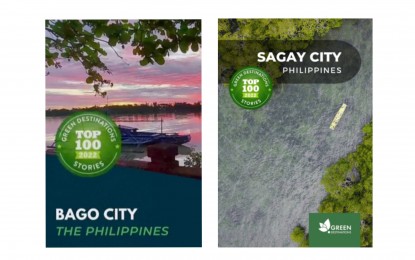 <p><strong>GREEN CITIES</strong>. The cities of Bago and Sagay in Negros Occidental have been included in the global list of Green Destinations Top 100 Stories for 2022 of the Green Destinations Foundation based in The Netherlands. The awarding rites were held at Kypseli Municipal Market Fokionos Negri 42 in Athens, Greece on Tuesday night (Sept. 27, 2022). <em>(Images from Green Destinations website)</em></p>