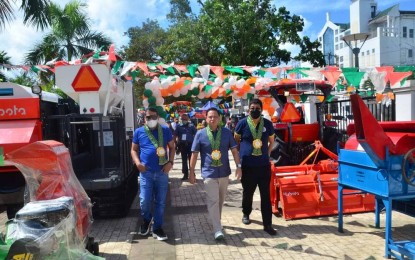<p><strong>FARMERS’ WEEK</strong>. An exhibit of farm machinery to raise farmer awareness of the available technology is among the events lined up for the weeklong Provincial Farmers’ Week celebration in Iloilo province that opened on Monday (Oct. 3, 2022). On October 5, the provincial government, through the Provincial Agriculturist Office, will turn over paints to the municipality of Oton for the color-coding scheme in Iloilo to help address illegal fishing. <em>(Photo courtesy of Balita Halin sa Kapitolyo)</em></p>