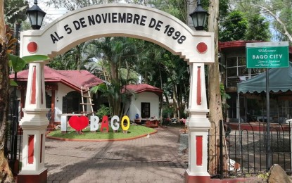 <p><strong>‘PANAAD’ RETURNS</strong>. The entrance to the themed pavilion of Bago City at the Panaad Park in Bacolod City. It will be showcased together with the booths of other cities and municipalities in Negros Occidental during the “Masskara sa Panaad” on October 10 to 16 as part of the 43rd Masskara Festival. <em>(Photo courtesy of PIO Negros Occidental)</em></p>