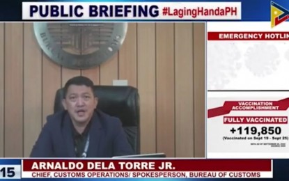 <p>BOC spokesperson Arnaldo Dela Torre Jr. <em>(Screengrab from Laging Handa briefing)</em></p>