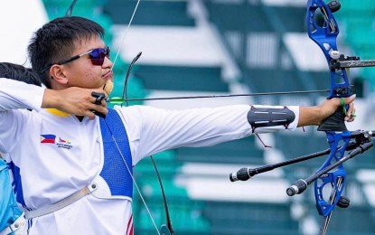 <p><strong>ON TARGET.</strong> A file photo of Jonathan Reaport taken during the Asia Cup Stage 1 in Phuket, Thailand last year. The Philippines will send eight recurve archers to South Korea next month for a five-day training camp. <em>(Photo courtesy of Olympus Archery Club)</em></p>