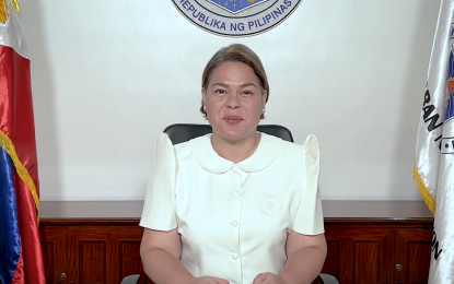 <p><strong>NO ONE LEFT BEHIND</strong>. Vice President Sara Duterte delivers her speech for her first 100 days in the Office of the Vice President (OVP) on Sunday (Sept. 9, 2022). She said the OVP intends to further expand its basic services to ensure no sector is left behind. <em>(Screengrab)</em></p>