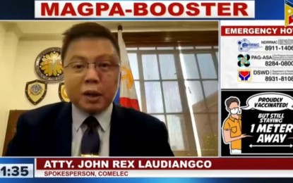 <p>Comelec spokesperson John Rex Laudiangco <em>(Screengrab from Laging Handa briefing)</em></p>