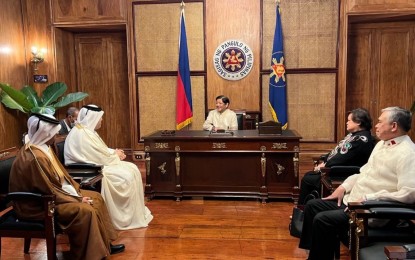 <p style="text-align: left;"><strong>FAREWELL CALL</strong>. President Ferdinand "Bongbong" Marcos Jr. meets outgoing Qatar Ambassador to the Philippines Dr. Ali Ibrahim Al-Malki in a farewell call at Malacañan Palace on Thursday (Oct. 13, 2022). Al-Malki started serving as Qatar envoy to the Philippines on May 24, 2016. <em>(Photo from PBBM Facebook)</em></p>