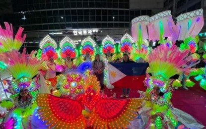 <p><strong>TOP PERFORMER.</strong> The Bailes de Luces (Dances of Lights) dancers after their performance at the Chungjang Recollection Festival in Dong-gu, Gwangju City, South Korea on Saturday night (Oct. 15, 2022). The group bagged the Best Foreign Performer Excellence Award. <em>(Courtesy of Ronnie Baldonado)</em></p>